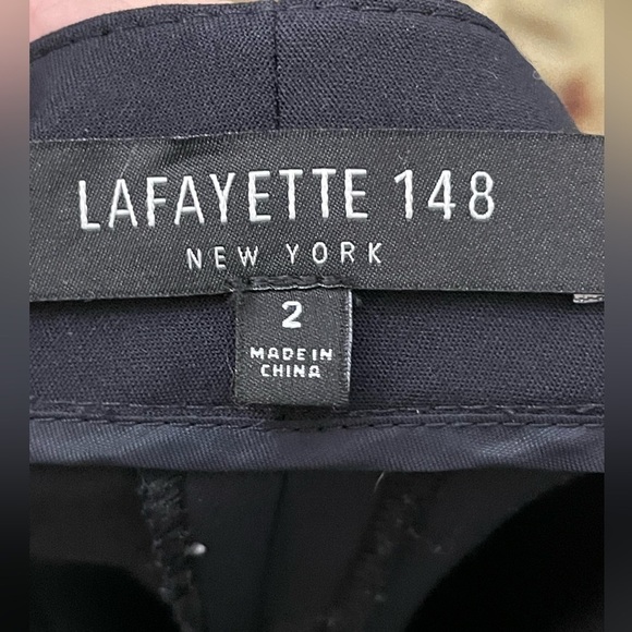 Lafayette 148 Irving Black Virgin Wool and Elastane  Pants Size 2 - Picture 3 of 6